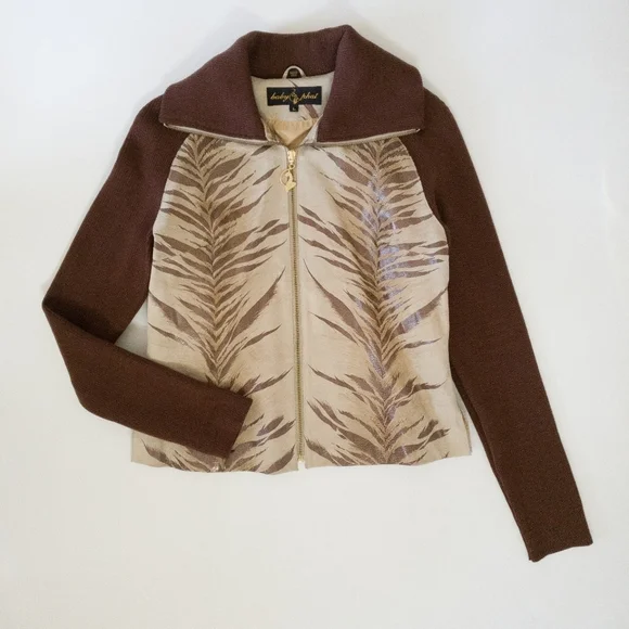 Baby Phat Vintage Genuine Leather Animal Print High Collar Jacket - Picture 12 of 13